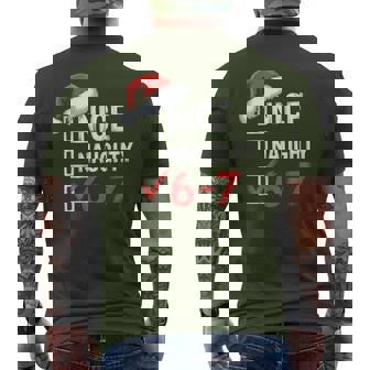 Nice Naughty 6 7 Six Seven Slang Brainrot Meme Xmas Men's T-shirt Back Print - Thegiftio