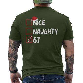 Nice Naughty 67 Six Seven Gen Z Alpha Meme Slang Christmas Men's T-shirt Back Print - Thegiftio UK