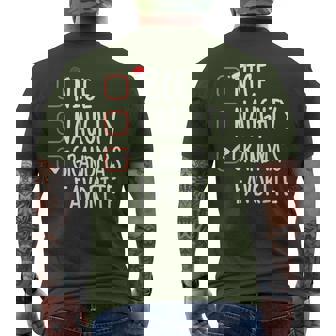 Nice Naughty Grandma's Favorite Christmas List Santa Claus Men's T-shirt Back Print | Seseable UK