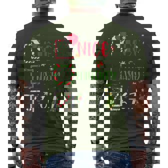 Nice Naughty List 67 Christmas Brainrot 6-7 Meme Slang Men's T-shirt Back Print - Thegiftio