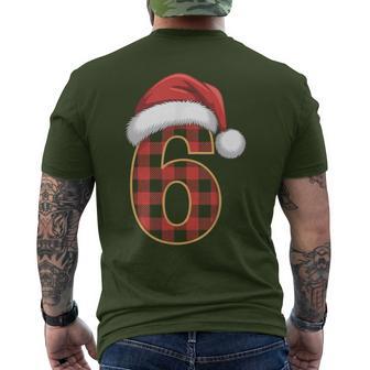 Number 6 Christmas Six Seven 67 Matching Xmas Santa Hat Pjs Men's T-shirt Back Print - Thegiftio UK
