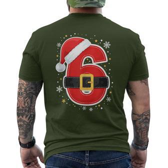 Number 67 Matching Six Seven 6 7 Meme Santa Hat Christmas Men's T-shirt Back Print - Thegiftio UK