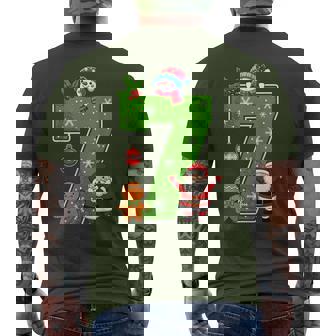 Number 7 67 Meme Couple Pajamas Christmas Matching Men's T-shirt Back Print - Thegiftio