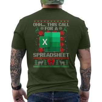 Oh This Calls For A Spreadsheet Christmas Sweater Excel Men's T-shirt Back Print - Thegiftio UK