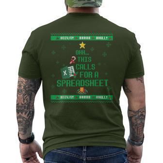 Oh This Calls For A Spreadsheet Christmas Sweater Excel Ugly Men's T-shirt Back Print - Thegiftio UK