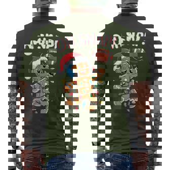 Oh Snap Gingerbread Man Football Christmas Pajamas Men's T-shirt Back Print | Seseable UK