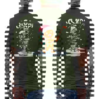 Oh Snap Gingerbreadman Golfer Golf Christmas Golfing Men's T-shirt Back Print | Mazezy