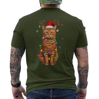 Orange Tabby Cat Christmas Lights Santa Holiday Cats Men's T-shirt Back Print - Thegiftio UK