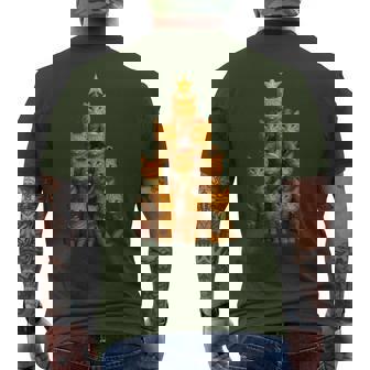 Orange Tabby Cat Christmas Lights Retro Santa Holiday Cats Men's T-shirt Back Print - Monsterry