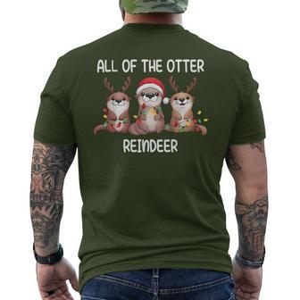 All Of The Otter Reindeer Cute Otter Xmas Christmas Men's T-shirt Back Print - Thegiftio UK