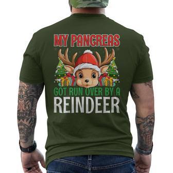 My Pancreas Got Run Over By A Reindeer Christmas Diabetes Men's T-shirt Back Print - Thegiftio UK