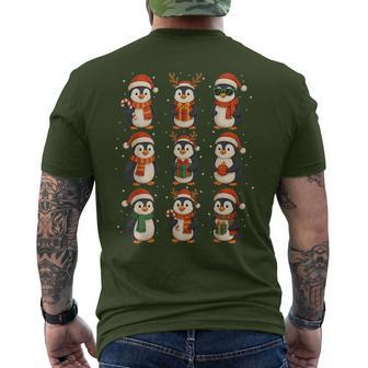Penguin Christmas Santa Xmas Penguin Lover Men's T-shirt Back Print - Thegiftio UK