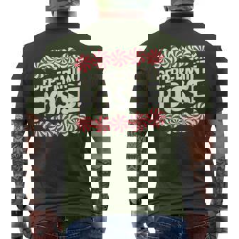 Peppermint Posse Festive Christmas Candy Theme Family Match Men's T-shirt Back Print | Mazezy