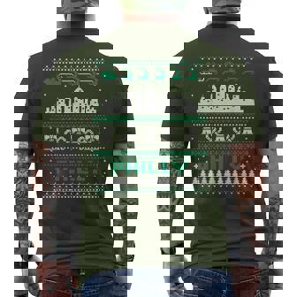 Philadelphia Pa Ugly Christmas Sweater Philly City Skyline Men's T-shirt Back Print | Mazezy