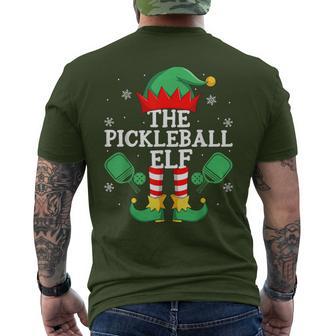 Pickleball Elf Christmas Family Elf Squad Sports Player Xmas Men's T-shirt Back Print - Thegiftio UK