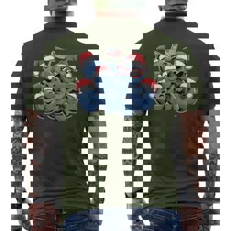 Red White And Blueberries Christmas Freedom Men's T-shirt Back Print - Monsterry