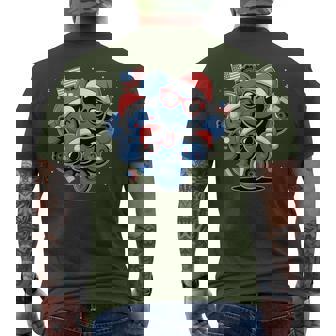 Red White And Blueberries Christmas Freedom Men's T-shirt Back Print - Thegiftio