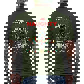 I Regret Nothing On The Naughty List Christmas Black Cat Men's T-shirt Back Print | Seseable CA