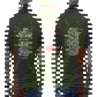 Reindeer Rudolph Merry Christmas Xmas Holiday Boys Camo Men's T-shirt Back Print | Mazezy