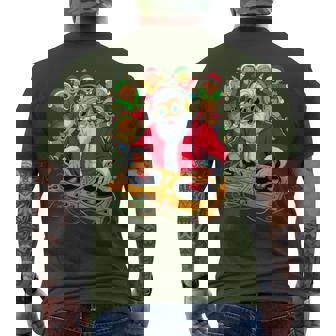 Retro Christmas House Music Santa Dj Techno Rave Edm Xmas Men's T-shirt Back Print - Thegiftio