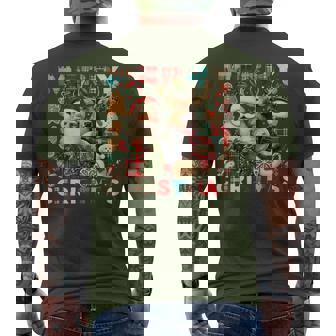 Retro Plaid Merry Christmas Disco Ball Men's T-shirt Back Print - Thegiftio