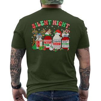 Retro Propofol Silent Night Er Ed Rn Icu Nurses Christmas Men's T-shirt Back Print - Thegiftio UK