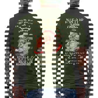 Retro Santa Never Stop Believing In Equality Justice For All Men's T-shirt Back Print - Seseable