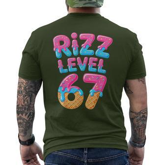 Rizz Level 67 Meme Rizz Christmas Ice Cream Drip Men's T-shirt Back Print - Thegiftio UK