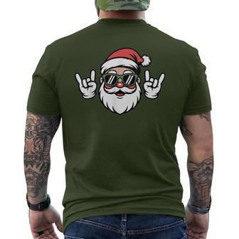 Rockin’ Santa Retro Christmas Vibes Men's T-shirt Back Print - Thegiftio UK