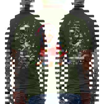 Rottweiler Santa Claus Rottweiler Costume Rottweiler Xmas Men's T-shirt Back Print | Mazezy