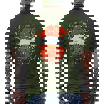 Santa Basketball Ball Xmas Lights Christmas Basketball Men's T-shirt Back Print - Monsterry