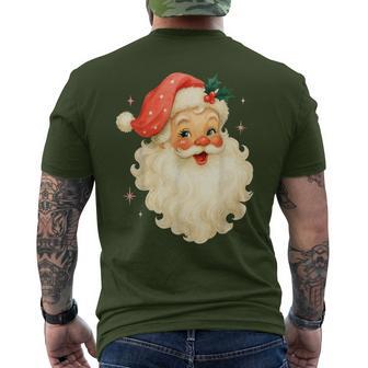 Santa Claus Pink Christmas Face Old Xmas Vintage Pink Santa Men's T-shirt Back Print - Thegiftio UK