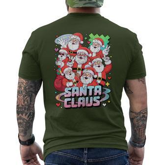 Santa Claus Retro Pixel Fun Christmas Holiday Men's T-shirt Back Print - Thegiftio UK