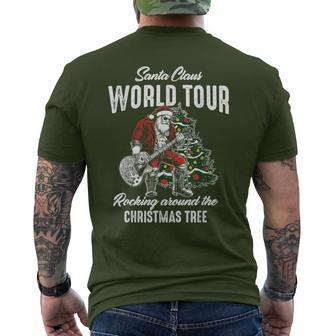 Santa Claus World Tour Rocking Around The Christmas Tree Men's T-shirt Back Print - Thegiftio UK