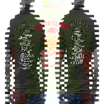 Santa Claws Is Coming To Town Cat Christmas Pun Men's T-shirt Back Print | Seseable CA