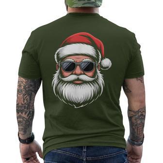 Santa Face Retro Sunglasses Christmas Pajama Boys Men's T-shirt Back Print - Thegiftio UK