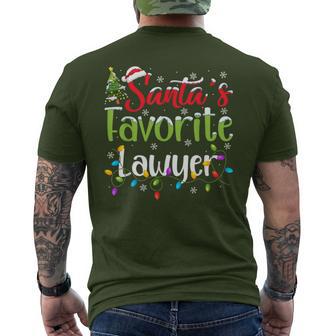Santa Favorite Lawyer Christmas Lights Family Xmas Men's T-shirt Back Print - Thegiftio