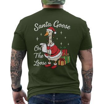 Santa Goose On The Loose Christmas Festive Silly Goose Farm Men's T-shirt Back Print - Thegiftio UK
