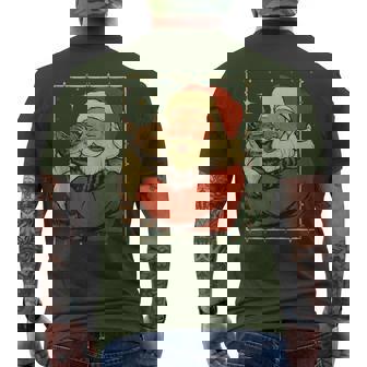 Santa Hugging Cat Cute Feline Cat Lover Owner Christmas Men's T-shirt Back Print - Monsterry