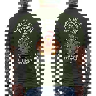 Santa Can Keep Six Seven Turkey Christmas Thanksgiving Men's T-shirt Back Print | Mazezy