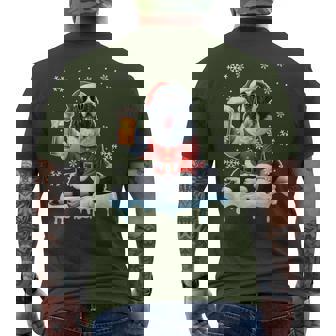 Santa Landseer Sunglasses Drinking Beer Christmas Owner Men's T-shirt Back Print - Seseable