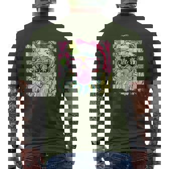 Santa Peace Bubblegum Christmas Fun Men's T-shirt Back Print - Monsterry