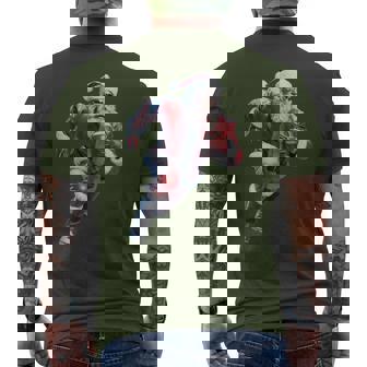 Santa Playing Football Boys Christmas Football Players Men's T-shirt Back Print | Mazezy