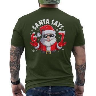 Santa Says 6 7 Six Seven Gen Z Alpha Meme Slang Christmas Men's T-shirt Back Print - Thegiftio UK