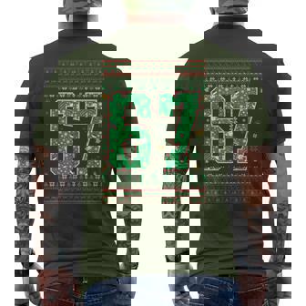Santa Says 67 Christmas Ugly Sweater 6 7 Six Seven Meme Men's T-shirt Back Print - Thegiftio