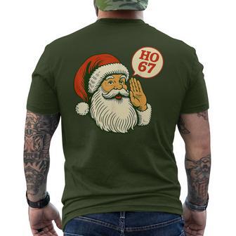 Santa Says Six Seven 6 7 Meme Christmas Vintage Santa Men's T-shirt Back Print - Thegiftio UK