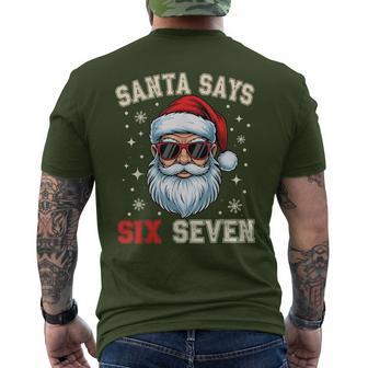 Santa Says Six Seven 6 7 Gen Z Alpha Meme Slang Christmas Men's T-shirt Back Print - Thegiftio UK