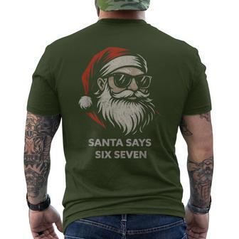Santa Says Six Seven 67 Christmas Gen Alpha Slang Men's T-shirt Back Print - Thegiftio UK