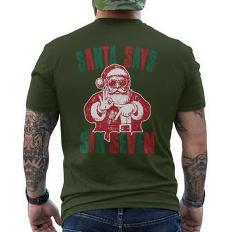 Santa Says Six Seven 67 Meme Christmas Vintage Holiday Men's T-shirt Back Print - Thegiftio UK