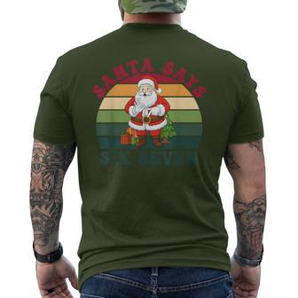 Santa Says Six Seven Xmas Christmas Men's T-shirt Back Print - Thegiftio UK